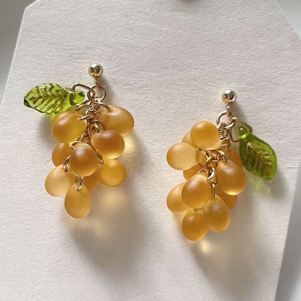 Glass Grape Bead Earrings - Vibrant Bohemian Jewelry Gifts