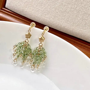 Czech Glass Christmas Tree Earrings CSOMALL