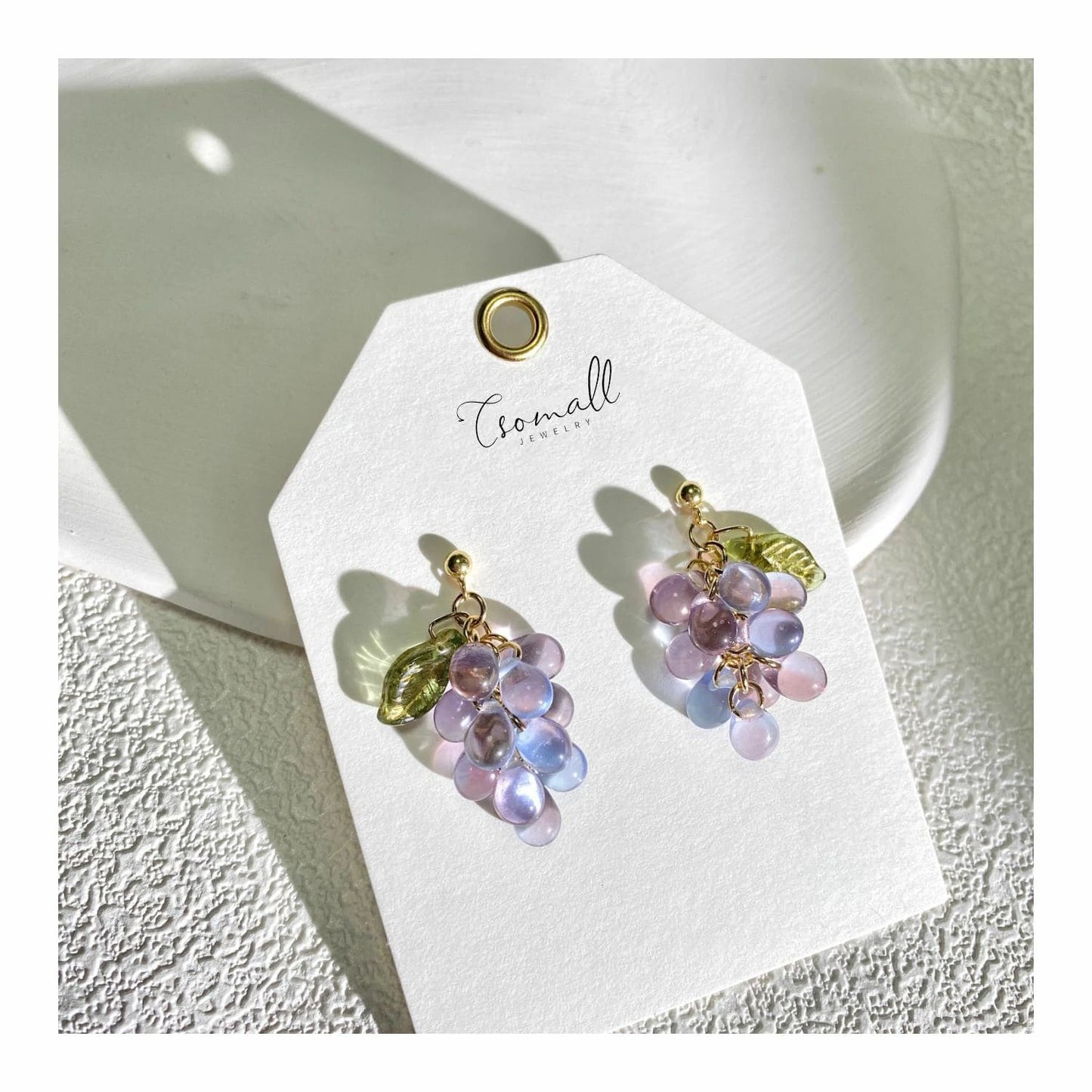 Czech Glass Purple Earrings CSOMALL