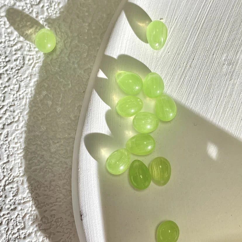 Green Grape Glass Bead Earrings CSOMALL