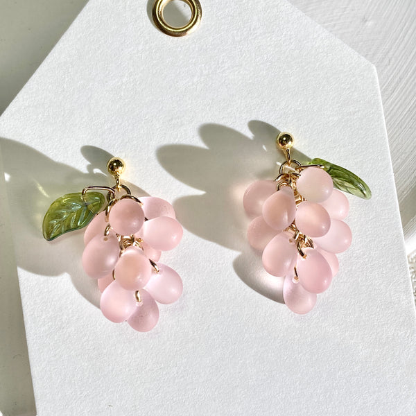 Peach Candy Color Glass Bead Earrings - Bohemian Handcrafted Jewelry