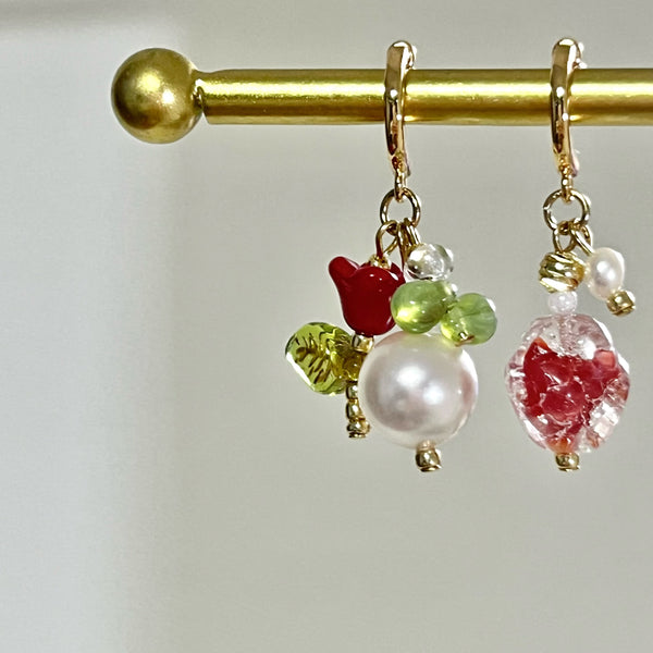 Pendientes de frutas de vidrio bohemio - Joyería artesanal vibrante