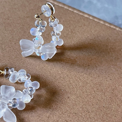 Handcrafted Czech Glass Butterfly Bow Earrings CSOMALL