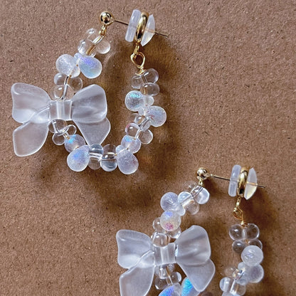 Handcrafted Czech Glass Butterfly Bow Earrings CSOMALL