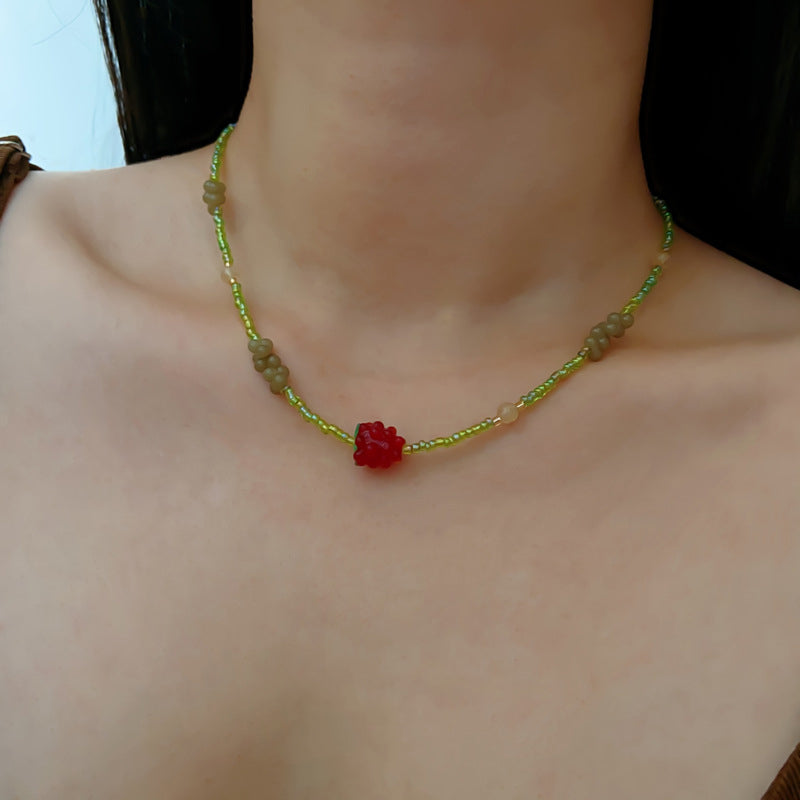 Cherry Beaded Necklace CSOMALL