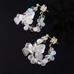 Handcrafted Czech Glass Butterfly Bow Earrings CSOMALL