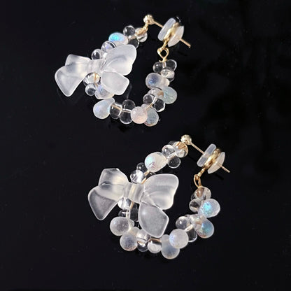 Handcrafted Czech Glass Butterfly Bow Earrings CSOMALL