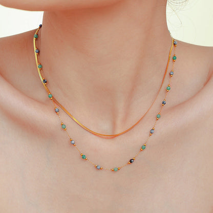Double Layer Stacked Necklace, Collarbone Necklace CSOMALL