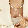Freshwater pearl pendant necklace, front view