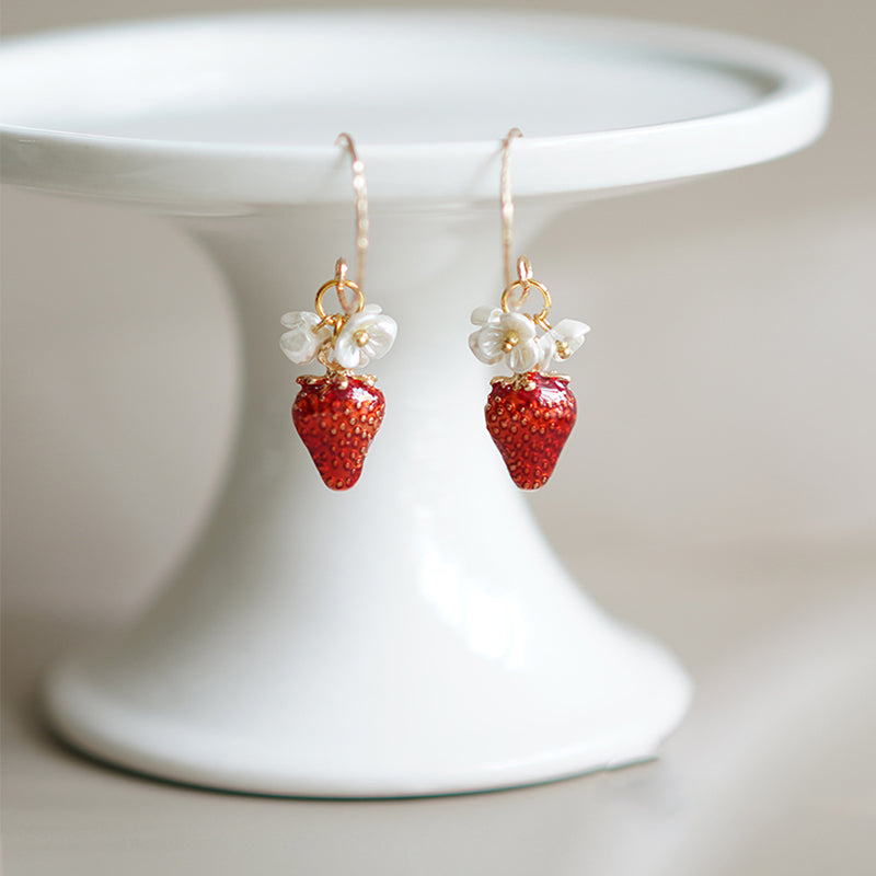 Strawberry Fruit Bead Earrings CSOMALL