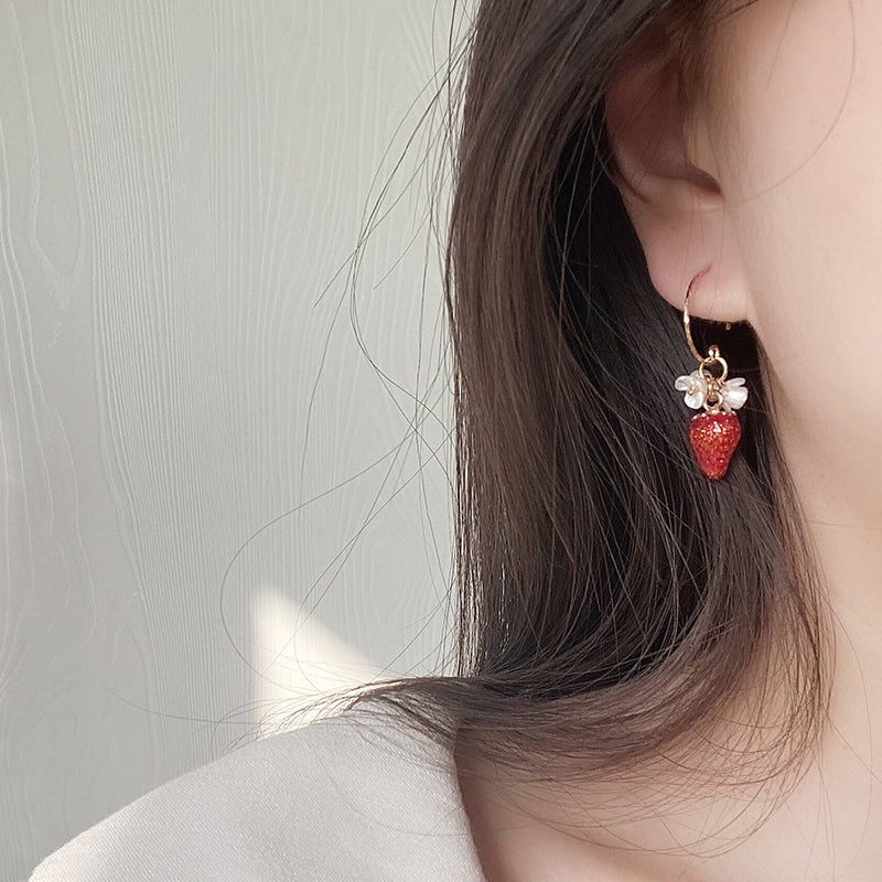 Strawberry Fruit Bead Earrings CSOMALL