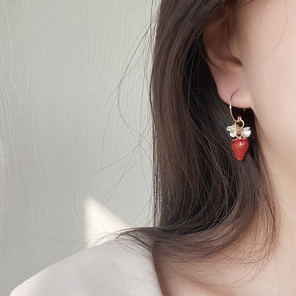 Strawberry Fruit Bead Earrings CSOMALL