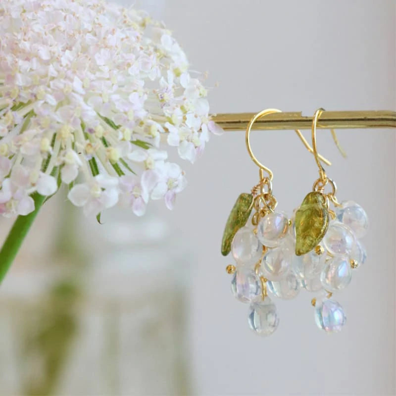 Glass Grape Earrings | Purple Fruit Earrings CSOMALL