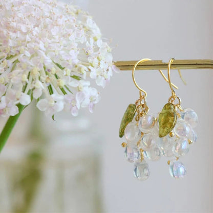 Glass Grape Earrings | Purple Fruit Earrings CSOMALL