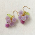 Handmade Berry Fruit Earrings, Grape Frosty Silver CSOMALL