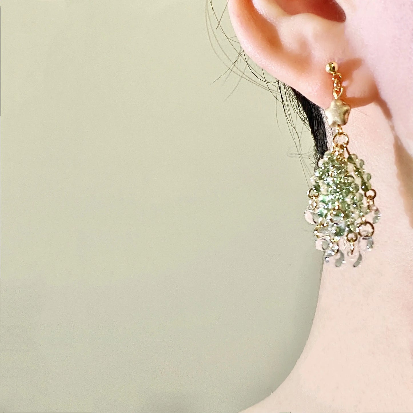 Czech Glass Christmas Tree Earrings CSOMALL