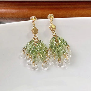 Czech Glass Christmas Tree Earrings CSOMALL