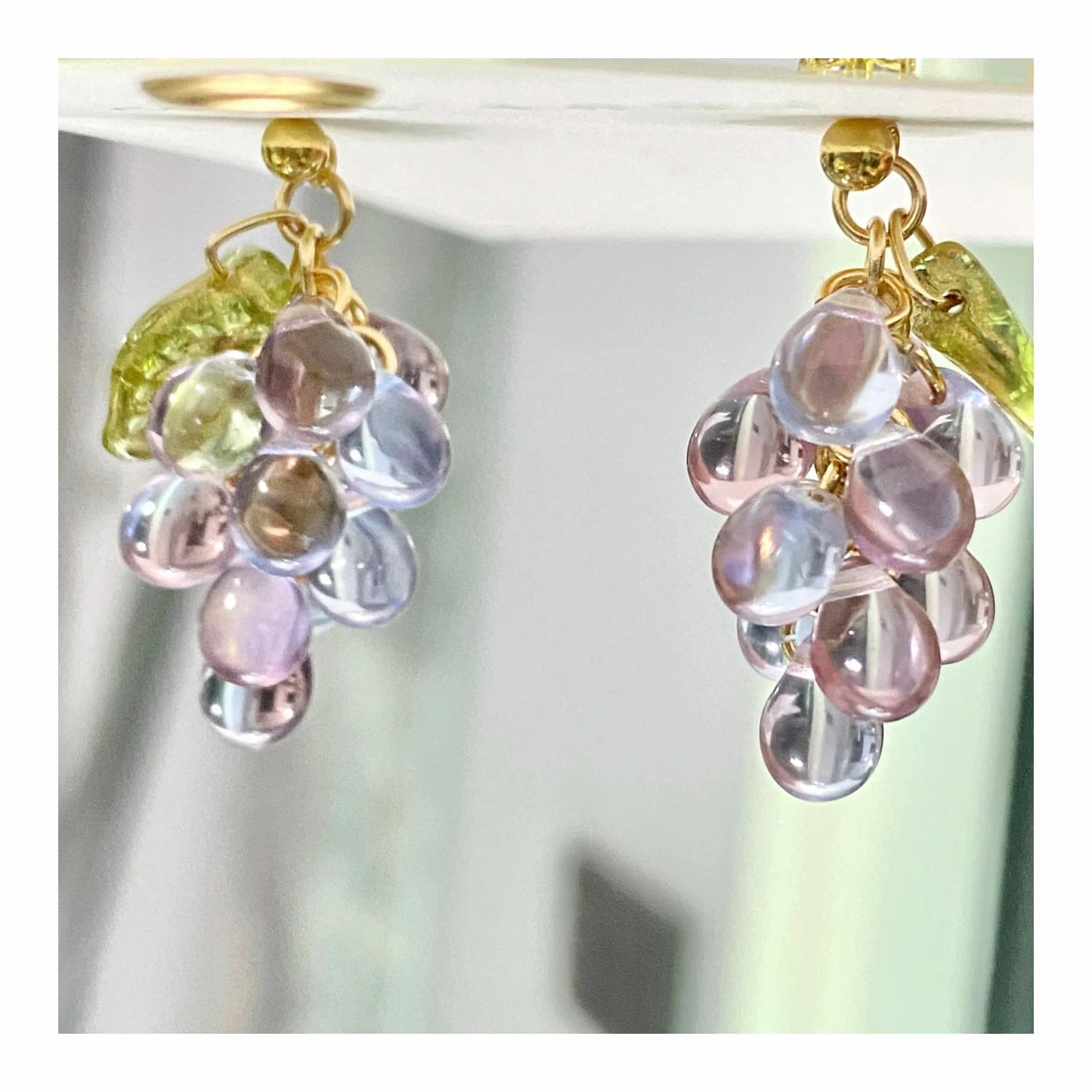 Czech Glass Purple Earrings