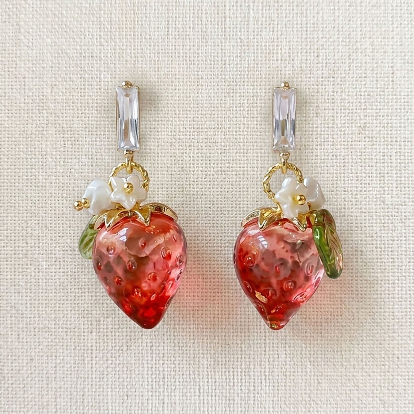Strawberry dangle earrings