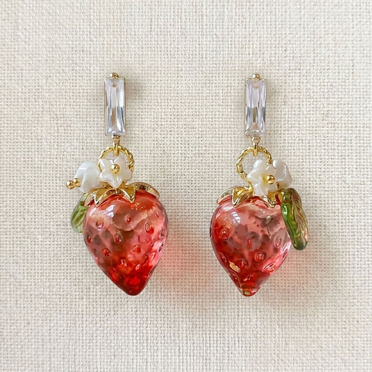 Strawberry dangle earrings