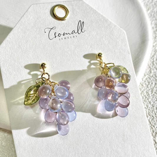 Czech Glass Purple Earrings