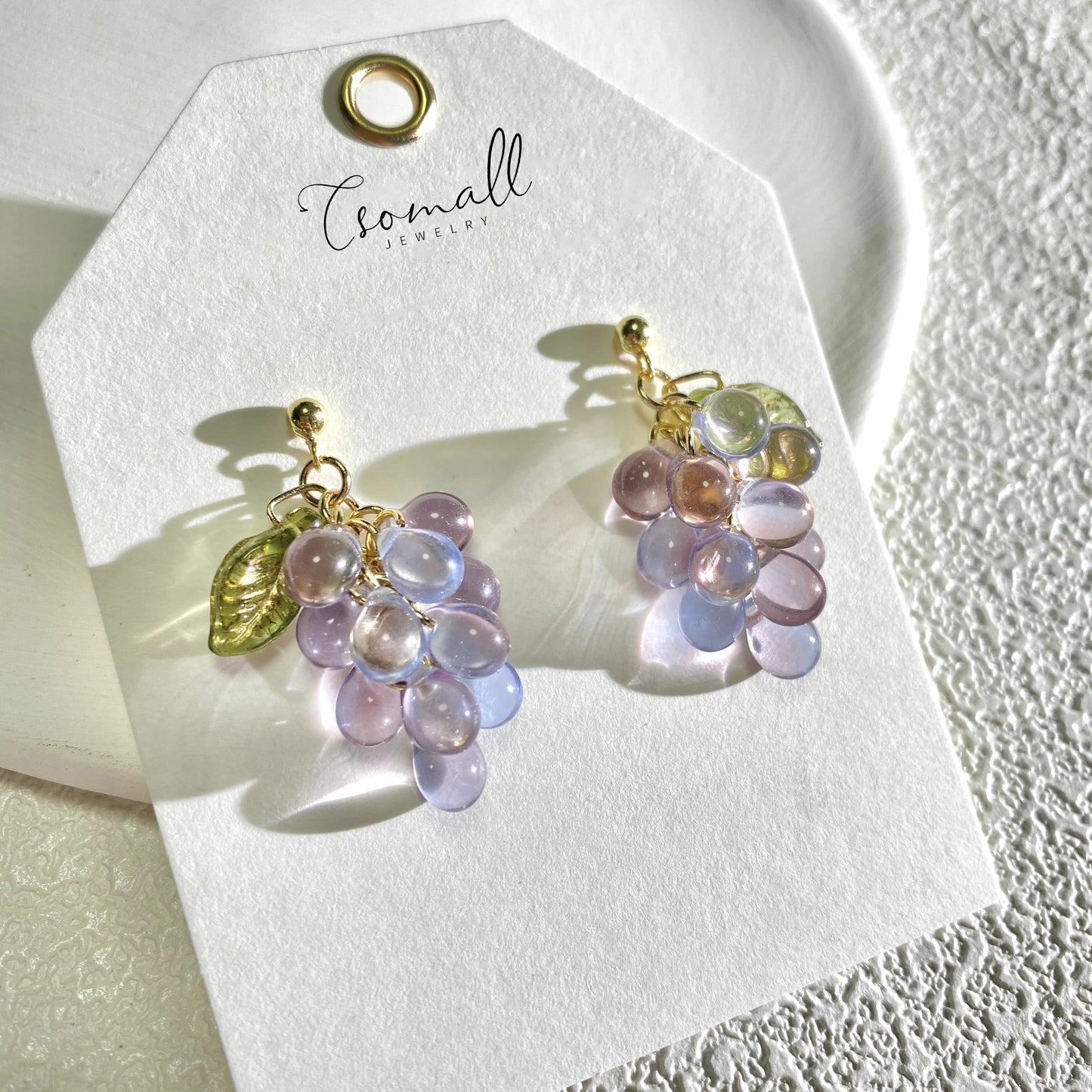 Czech Glass Purple Earrings