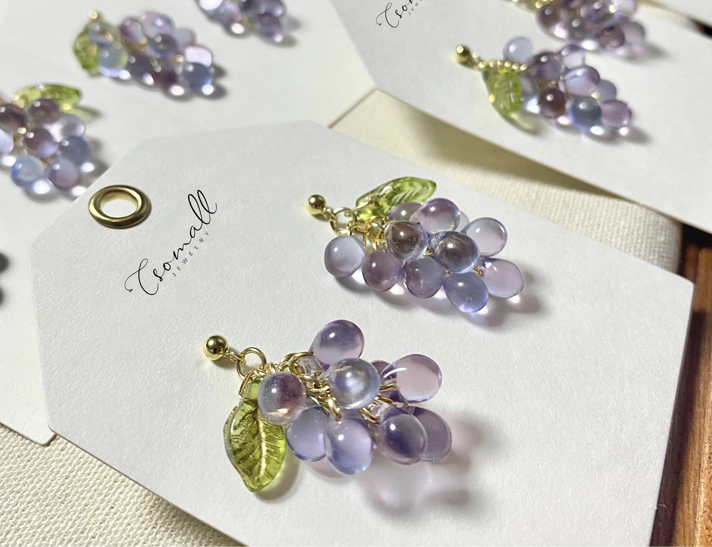 Czech Glass Purple Earrings