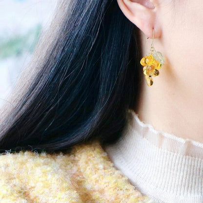 Handmade Gold Grape Earrings CSOMALL