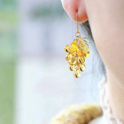 Handmade Gold Grape Earrings CSOMALL