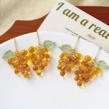Handmade Gold Grape Earrings CSOMALL