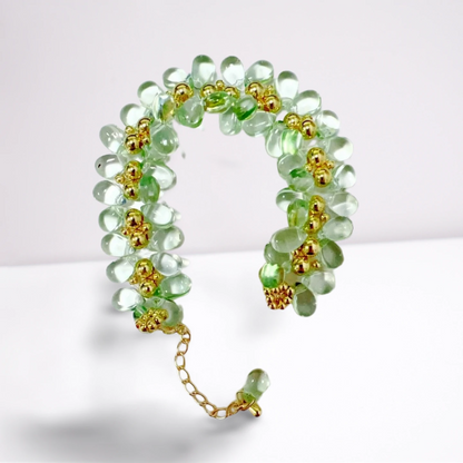 Handmade Green Glass Water Drop Bracelet CSOMALL