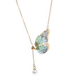 Handmade Butterfly Necklace, Epoxy Pearl Wing Necklace CSOMALL