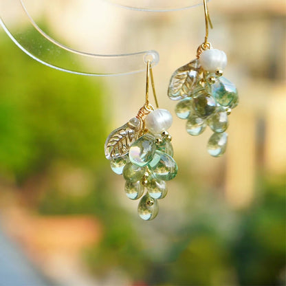 Grapes earrings,Fruit dangle earrings CSOMALL