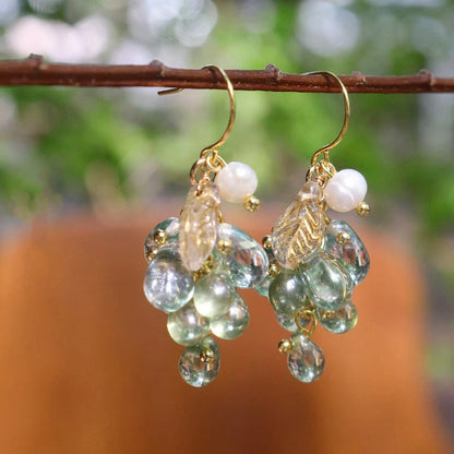 Grapes earrings,Fruit dangle earrings CSOMALL