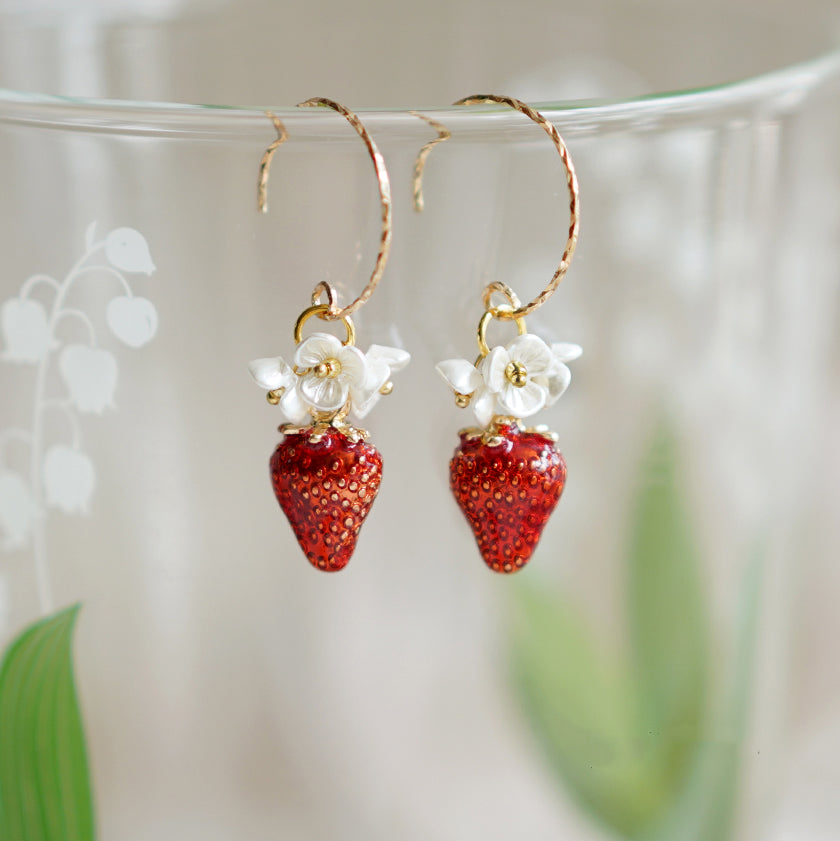 Strawberry Fruit Bead Earrings CSOMALL