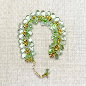Handmade Green Glass Water Drop Bracelet