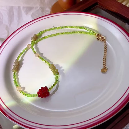 Cherry Beaded Necklace